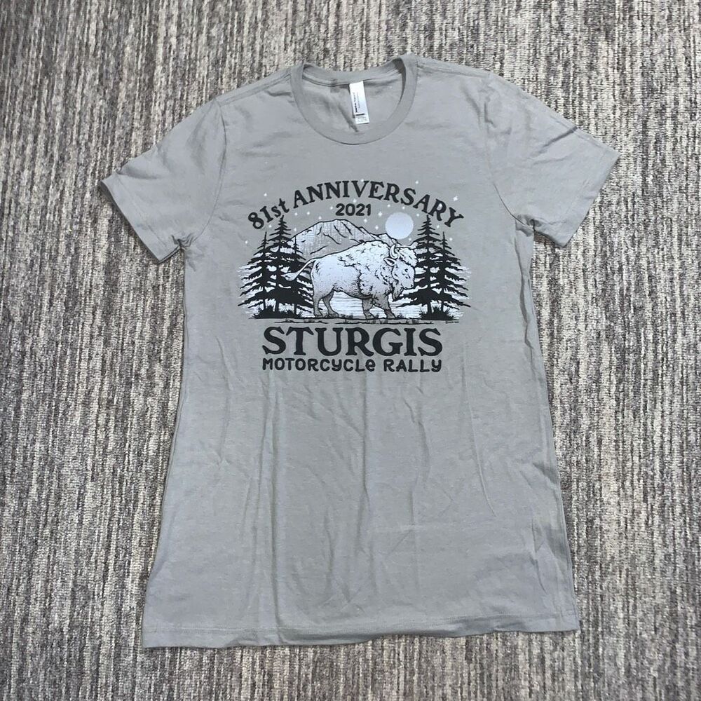 Sturgis 81st Anniversary Women Small Shirt Motorcycle Rally 2021 Buffalo Graphic